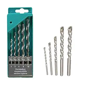 Zwaan Brazed Carbide Tip Drill Bit Set for Concrete and Brick Wall Drilling (Multicolour) - Pack of 5