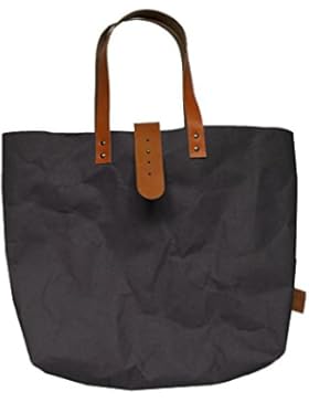 © 3Wind Knoten waschbar Papier Tote Handtasche mit Leder Verschluss
