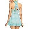 RZS-Completo-Intimo-Donna-Sexy-Erotico-Lingerie-in-Pizzo-e-Del-Raso-Bow-Babydoll-Set-Halter-Comodo-Pigiama