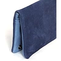 Tabaktasche aus Nubukleder, zweifarbig in royalblau/jeansblau
