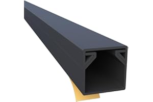 CILSON WDK1212SS 1700030 - Canaleta para cables autoadhesiva, 12 x 12 mm, 2 m, color negro, 2 unidades de 1 m / 1000 mm, fácil instalación, agujeros perforados