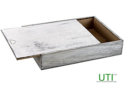Kleine Holzbox mit Schiebedeckel – used / vintage look – Holzkiste Aufbewahrungsbox Kästchen Schachtel Schatulle Geschenkverpackung - 3