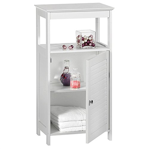 Badregal Badschrank Badmöbel TICINO 1 Tür 4 Ablageböden weiß lackiert MDF