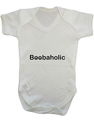 Boobaholic Breastfeeding Support Cute Love Boobies Funny Baby Grow Vest