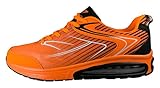  LEKANN No.306 Damen & Herren Laufschuhe & Sportschuhe, Orange/Schwarz, Gr. 45 EU