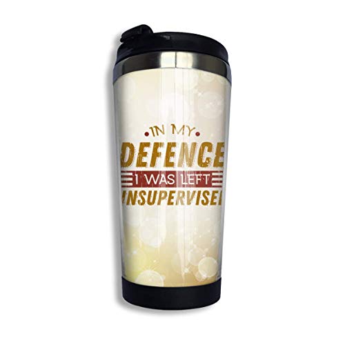 HOJJP in My Defense, I was Left Unsupervised Stainless Steel Coffee Mug Insulated Sport Bottle(400ml/13.5oz)