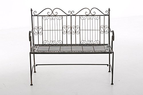 CLP Eisen-Gartenbank ADELE im Landhausstil, aus lackiertem Metall, 107 x 54 cm Bronze - 2