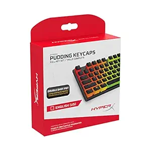 HyperX Pudding Keycaps - Double Shot PBT Keycap Set with Translucent Layer, for Mechanical Keyboards, Full 104 Key Set, OEM Profile, English (US) Layout - Black (HKCPXP-BK-US/G)