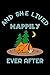 Produktbild And She Lived Happily: Lustiges Camping Notizbuch Reisetagebuch für den Zelt oder Wander Urlaub und Zeltlager I Größe 6 x 9 I Liniert 110 Seiten I ... Block Liniertes Heft Ferien Entwurf Konzept