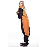 Amurleopard Damen/Herren Jumpsuit Kostüm Schlafanzug Pyjamas Einteiler, Waschbär, M( Körpergröße: 160-169 CM) - 