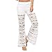 Produktbild Damen Lace Bell Bottoms Flare Hose Mid Tailliertes Wide Leg Long Yoga Hose (White, XL)