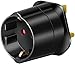 Price comparison product image ELRAN® - Travel Mains Plug EU to GB Earthed Adapter, European to UK Grounded Plug Adapter- BLACK,