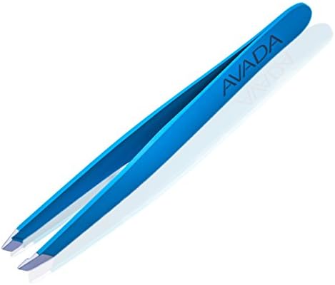 Professional Tweezers – Stainless Steel Eyebrow Plucking Eyebrows – Sloping Top – Pastel Pink – Storage Case