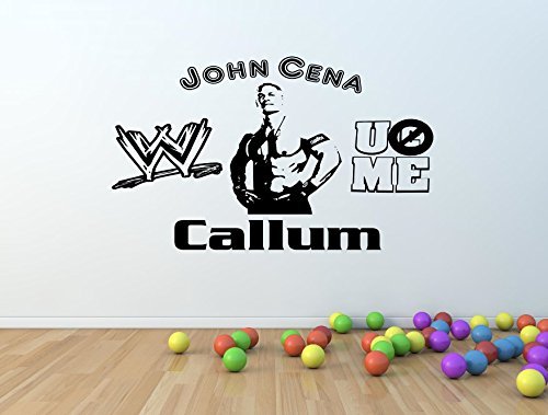 Personalised WWE JOHN CENA vinyl wall art sticker **ANY NAME** - (kids44) (X Large 100 x 60 cm)
