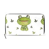 COOSUN Acuarela pequeñas Ranas Patrón de Cuero de la PU de Gran Capacidad Titular de la...