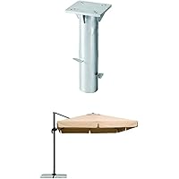 Schneider Sonnenschirm Rhodos, natur, 300x300 cm quadratisch, Gestell Aluminium/Stahl, Bespannung Polyester, 23.3 kg…