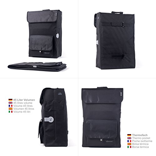 Andersen Royal Einkaufstrolley Royal XXL luftbereift & Einkaufstasche Asta schwarz mit Kühlfach | Aluminium Trolley klappbar - 3