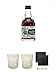 Produktbild Kraken Black Spiced Rum 0,05 Liter Miniatur + Rum Glas 1 Stück + Rum Glas 1 Stück + Schiefer Glasuntersetzer eckig ca. 9,5 cm Ø 2 Stück