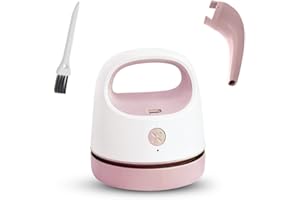 HEGEHE Mini USB Desktop-Reiniger, Tischsauger Handlicher Staubsauger Tragbarer Desktop-Staubreiniger mit Bürsten, Abschraubbarer Auffangbehälter, für Tastatur Kleidung Tischreinigungstool (Rosa)