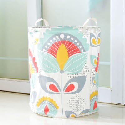 Saint Kaiko Cotton Linen Laundry Hamper with Handle Foldable Round Hampers for Laundry Pop Up Laundry Hampers Laundry Basket Storage and Laundry Bin for Toys Organiser