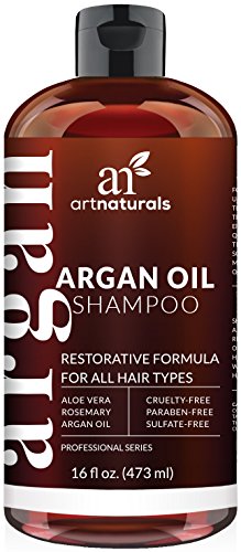 ArtNaturals Organic Moroccan Argan-Oil Shampoo - (16 Fl Oz / 473 ml) - Moisturizing, Volumizing Sulfate Free Shampoo for Women, Men - Used for Colored & All Hair Types, Anti-Aging Hair Care