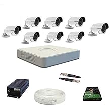 Hikvision Full HD 8 2MP Bullet Cameras, 8CH DVR, 1TB Hard Drive Surveillance, Copper Wire Roll, Power Supply and All Required Connectors Combo