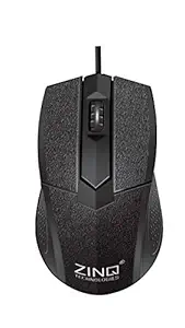 Zinq Technologies ZQ233 Wired Mouse with 1000DPI, 10 Million Clicks Lifespan for Laptop and Desktop (Black)