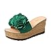 Produktbild Damen Flip-Flops, Sonnena Sommer Floral Pantoffel Schuhe Sandale Pantoffeln Schuhe Baumwolle / PU / Solid / Blume / Wedges / Classics Style (Sexy Grün, EU:36)