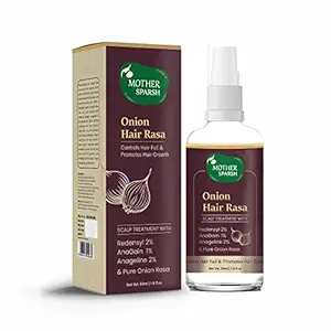 Mother Sparsh Onion Rasa with 2% Redensyl, Anagain & Anageline | Hair Serum Stimulates Scalp & Helps Reduces Hair Fall | Paraben Free Formula, 50ml