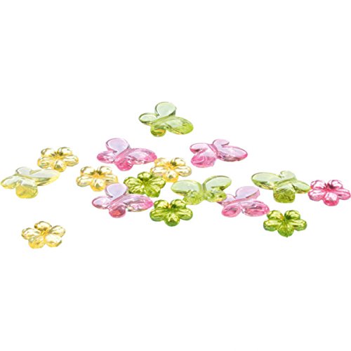 Deko-Konfetti, Schmetterling und Blume, Kunststoff, 20 mm, ca. 20 Stück - 2