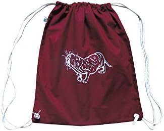 Naked mole rat, Earth Positive organic fairtrade drawstring backpack, Gym Bag, burgundy. With screen print.
