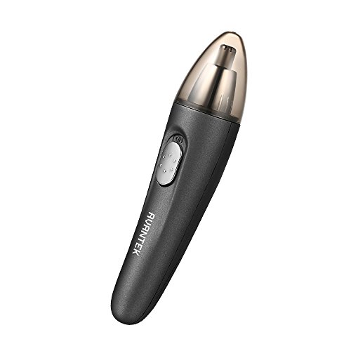 AVANTEK Nose Ear Hair Trimmer, Built-in LED Light for Men and Women Facial Hair Remover Clipper, Battery-Operated, Gray