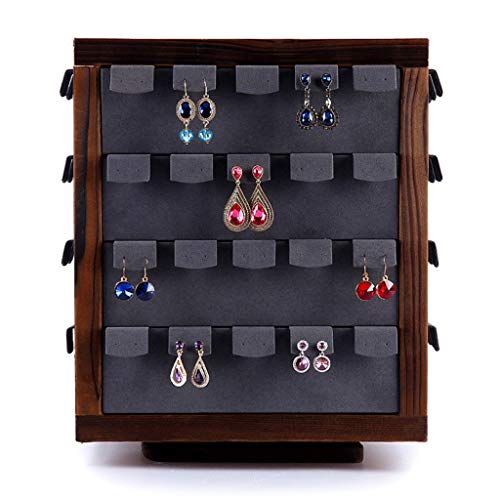 Joyería Stud Rack 80 Pendientes Soporte de exhibición Estante de Almacenamiento Accesorios de exhibición de Ventana Accesorios (Color : Brown, Size : 30 * 37cm)