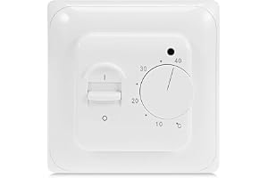 KETOTEK Termostat Golvvärme Elektrisk AC 220V 16A med sond, Mekanisk rumstermostat Elektrisk golvvärme Manuell termostatsregulator