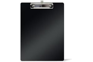WAYTEX 931490 Porte Bloc A4 à Pince avec porte stylo Planchette plastique rigide– 22,5x31,5 cm - Noir