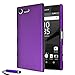 Price comparison product image Sony Xperia XZ1 Compact - Armour Hybrid Hard Clip On Shell Case Cover + Screen Protector + Stylus (Purple)
