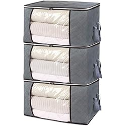 Housecraft Lot de 3 Sacs de Rangement Pliables pour vêtements avec Grande fenêtre Transparente et poignées de Transport pour vêtements, couvertures, placards et Chambres