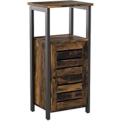 VASAGLE Meuble de Rangement, Armoire de Rangement, Style Industriel, Table d'appoint, Bout de canapé, pour Salon, Chambre, Couloir, 37 x 30 x 81 cm, Vintage LSC34BX