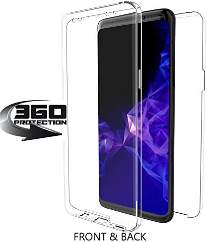 Samsung Galaxy S9 Full Cover Case, Samsung Galaxy S9 Plus Full Cover Case MaxiPRO® Full Body Cover - thin Clear - Slim 360 Degree Design - Front + Back Protection, Wireless Charging Compatible for Samsung S9 and S9 Plus (S9, Blue)