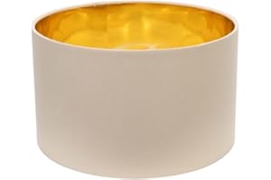 ValueLights | Reni Small Pendant Shade Natural & Gold Inner with Warm White Bulb | Shades, Home Décor & Improvement Essential | Light Bulb Included | 250mm Shade Width