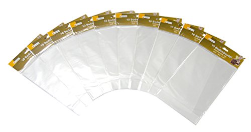 HEKU 30532 Bodenbeutel mit Bodenfalte, 100 Stück, klar, 23,5 x 14,5 x 5 cm, PP