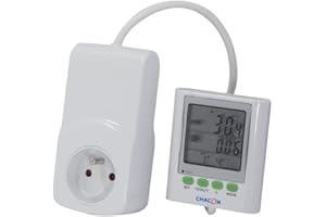 Chacon Prise Consommation Electrique avec écran déporté, Compteur de Consommation, Consomètre - EcoWatt 650