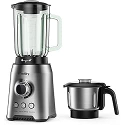 Blender, Smoothie Mixeur Homtiky à Puissance 1000 W, 1,5L, Jus Fruits & Légumes, Moulin à Café, Mélangeur Multifonctionnel Professionnel, acier inoxydable
