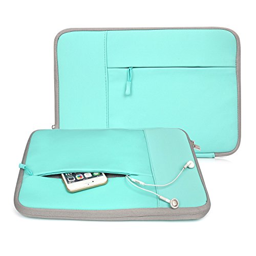 Ivencase® stoßfest Neopren Laptop Sleeve Tasche Hülle Beutel Für 15-15.6 Zoll Laptop / Notebook / Macbook Pro 15 / Macbook Pro Retina Display 15 – Teal-Gray - 2