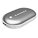 Produktbild Four Heart Wiederaufladbare Handwärmer/Power Bank, Double-Side 5200mAh USB/USB-C Handwärmer elektrisch Taschenwärmer für iPhone, Samsung Galaxy und mehr (Silber(USB))
