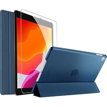 Coque IPad 7ème Génération CangHua - Folio Cuir Marron - Rabat Aimanté