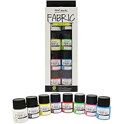 Pintura para Tela y Ropa Mont Marte Permanente y Resistentes al Agua - Set 8 Colores x 20ml - Pintura Textil para Adultos y Niños Ideal para Decorar toda clase de Tejidos, Camisetas, Bolsas, Vaqueros