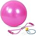 Produktbild Xinlie Balance Ball 45cm 8-Wort-Zugseil Acht 8 Wort Brust Zugseil Sitzball Pezziball Yoga-Ball Pilates Yoga Ball mit Pumpe Anti-Burst Fitness Balance Ball für Core Strength Pink(2 Stück)