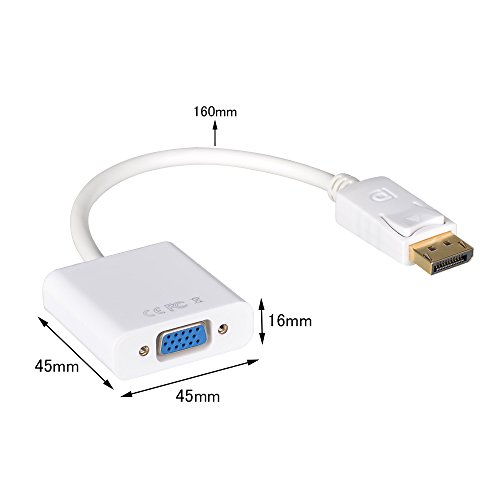 ELUTENG DisplayPort auf VGA Adapter 1080p Full HD DP to VGA Cable Vergoldete Kontakte DisplayPort VGA Kabel Konverter Stecker auf Buchse an Laptop, HDTV, Monitor oder Projektor - 7