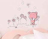 ufengke® Niedlichen Rosa Bären Lieben Herz Wandsticker, Kinderzimmer Babyzimmer Entfernbare Wandtattoos Wandbilder - 2